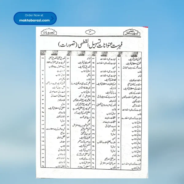 Tasheelul Qutbi تسہیل القطبی شرح اردو قبطی تصورات